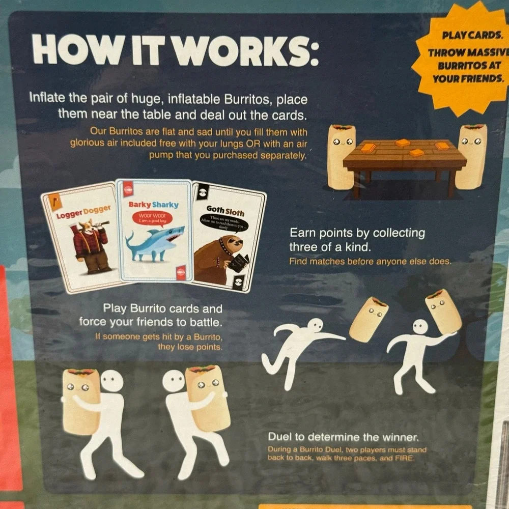 Throw Throw Burrito Extreme Outdoor Edition Dodgeball Card Game Exploding Kitten